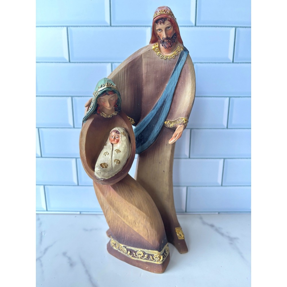 Dicksons 2 Piece Holy Family Nativity Set 12 Inch Wood Look Resin‎